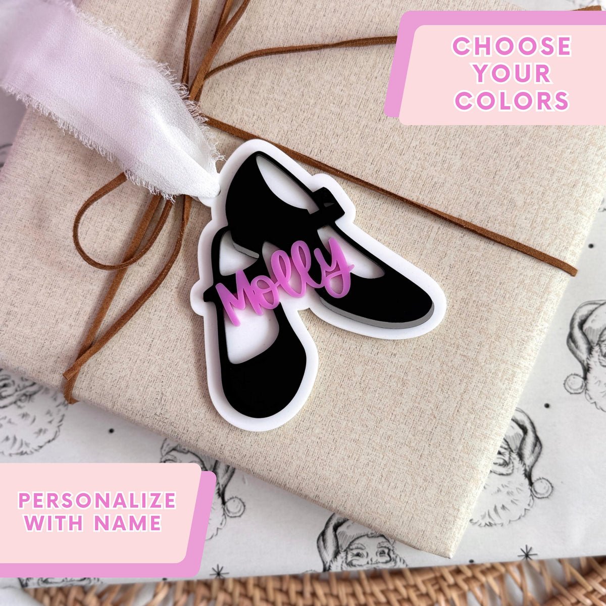 Personalized Tap Dance Ornament Custom Name Engraved Keepsake Perfect Dance Teacher Gift Acrylic Hanging Tree Decoration Durable Holiday Present Design Christmas Stocking Stuffer Idea Dance Recital Memento Custom Dancer Colors Personalized