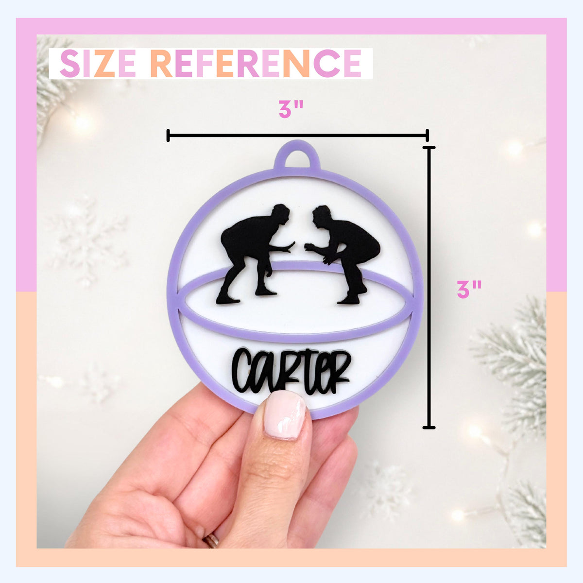 Wrestling Ornament for Wrestler Gift for Wrestling Coach Ornament Personalized Ornament for Kids Stocking Stuffer Ornament Gift for Mom