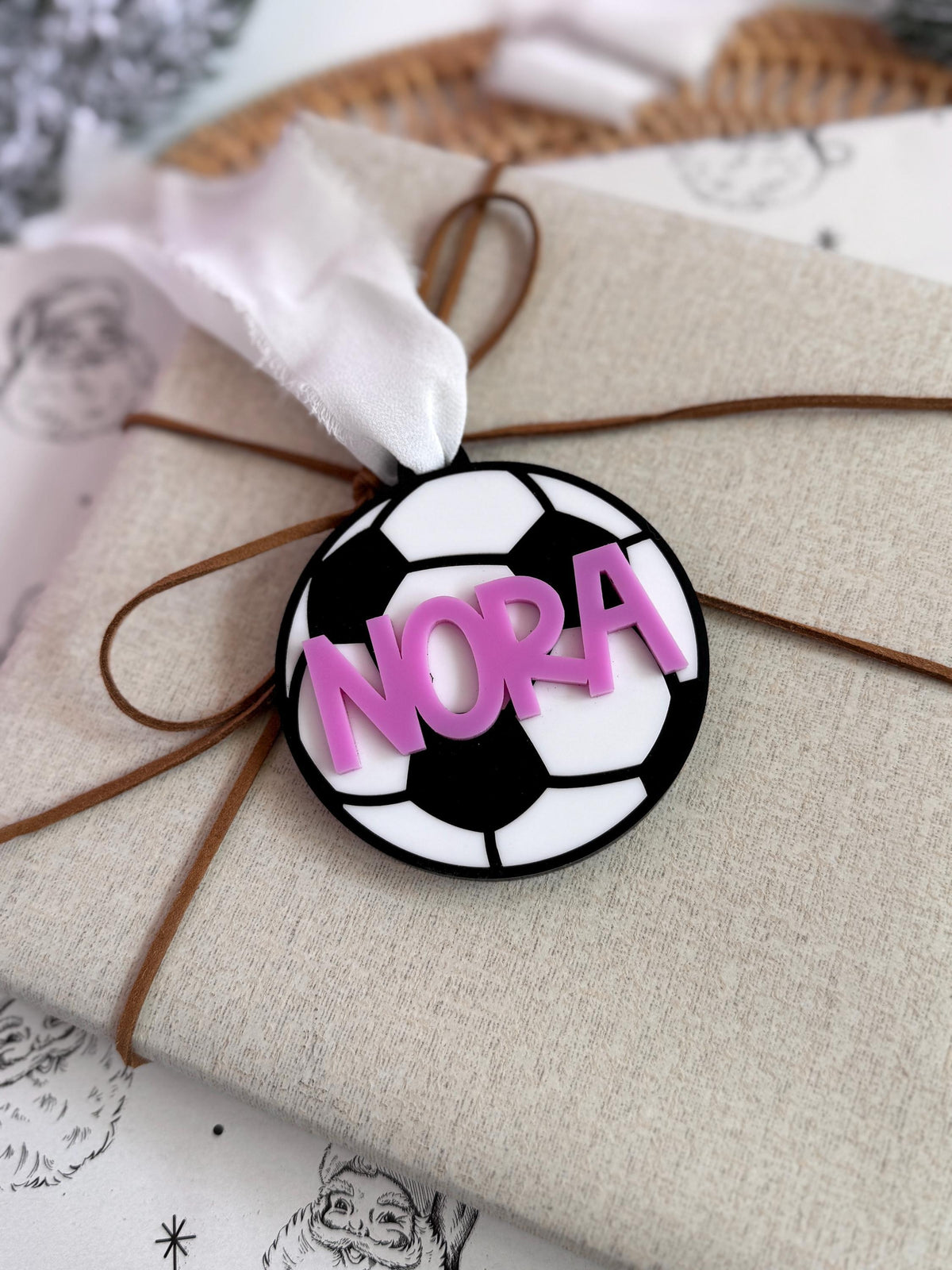 Soccer Ornament Personalized Christmas Gift Custom Player Name Acrylic Keepsake Birthday Present Kid Stocking Stuffer Gift for Soccer Coach