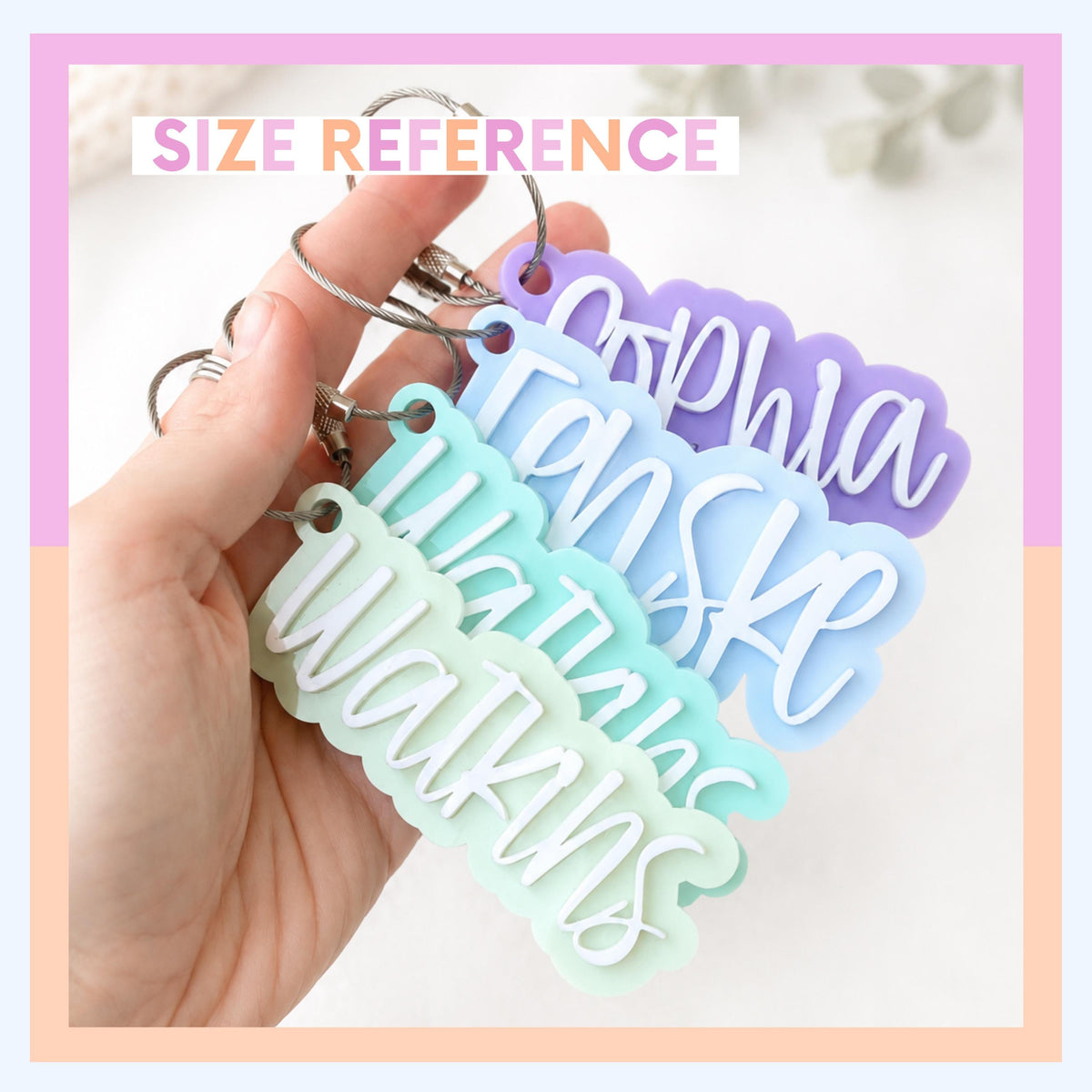 Personalized Acrylic Keychain Custom Name Gift for Kids Backpack Tag Monogram Bag Charm Identification Stocking Stuffer Birthday Present