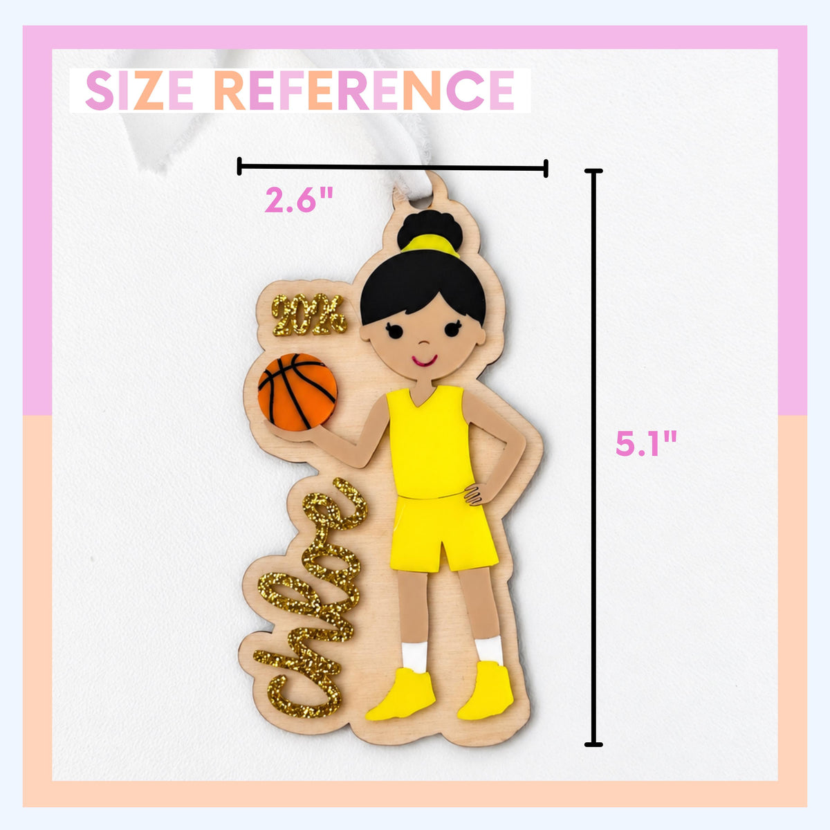 Basketball Christmas Ornament for Team Gift for Basketball Player Personalized Keepsake Acrylic Backpack Tag Birthday Present for Athlete