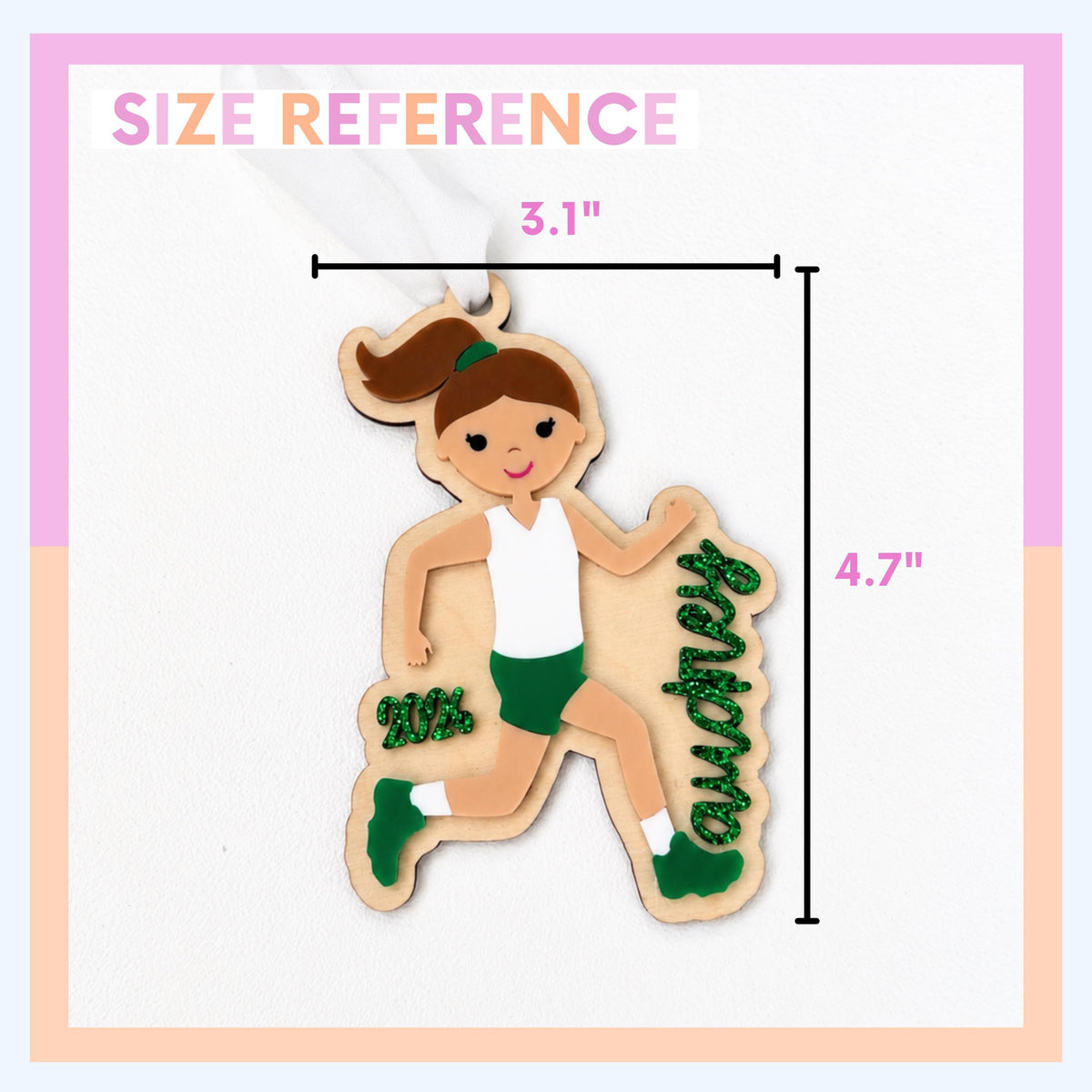 Track Cross Country Christmas Ornament for Runner Team Gift Personalized Keepsake Acrylic Backpack Tag Birthday Present for Track Athlete