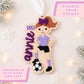 Soccer Christmas Ornament for Soccer Team Gift for Soccer Player Personalized Keepsake Acrylic Backpack Tag Birthday Present for Athlete