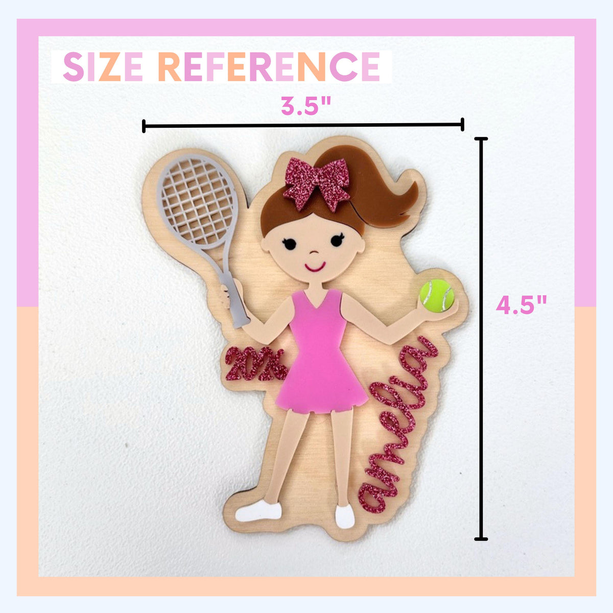 Tennis Christmas Ornament for Tennis Team Gift for Tennis Player Personalized Keepsake Acrylic Backpack Tag Birthday Present for Athlete