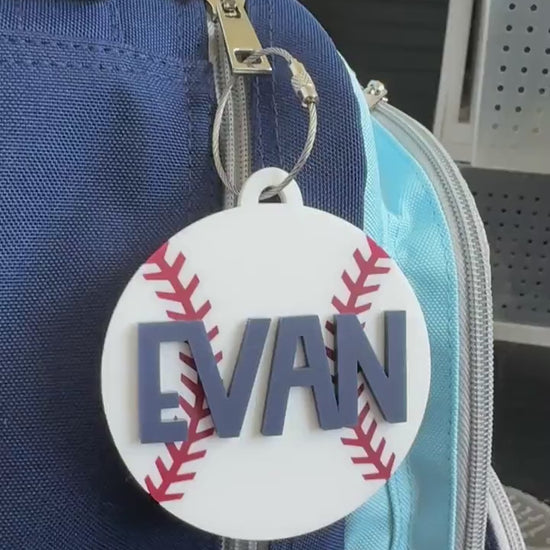 Baseball Bag Tag Personalized Gift for Boy Stocking Stuffer Custom Acrylic Sports Keychain Baseball Player Gift for Baseball Coach