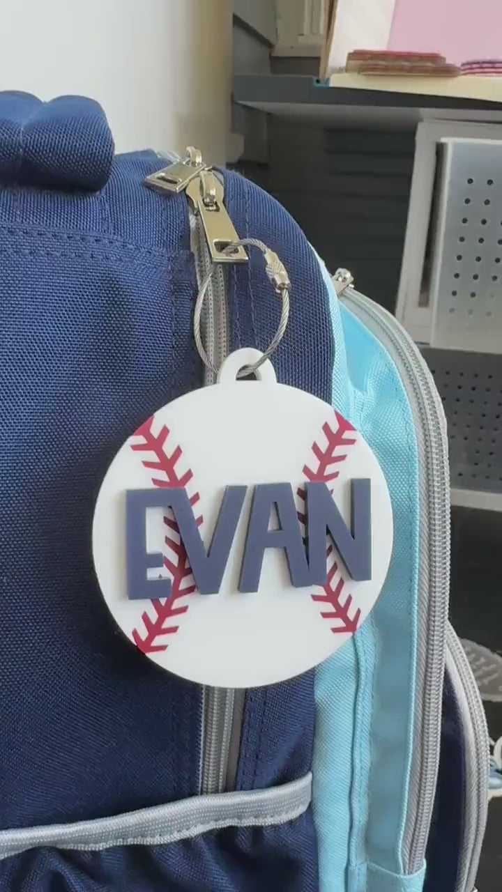 Baseball Bag Tag Personalized Gift for Boy Stocking Stuffer Custom Acrylic Sports Keychain Baseball Player Gift for Baseball Coach