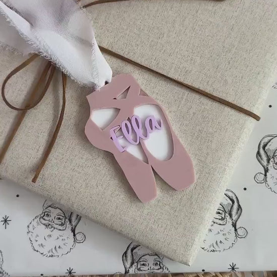 Ballet Ornament Personalized Gift for Dancer Ornament Dance Gift for Girl Stocking Stuffer Ballerina Ornament Pointe Shoes Dance Studio Gift