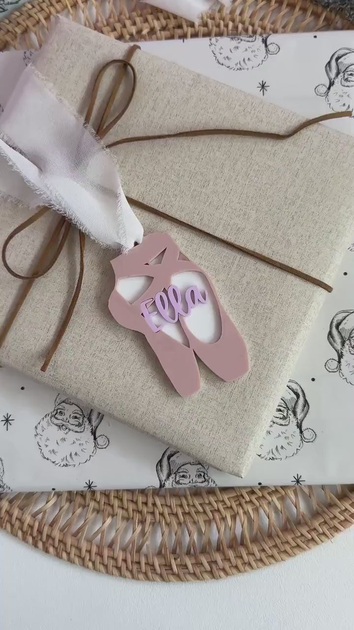 Ballet Ornament Personalized Gift for Dancer Ornament Dance Gift for Girl Stocking Stuffer Ballerina Ornament Pointe Shoes Dance Studio Gift