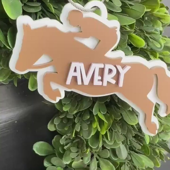 Horse Jumper Bag Tag for Kids Custom Name Horse Riding Keychain Personalized Equestrian Team Gift Equestrian Coach Gift Stocking Stuffer