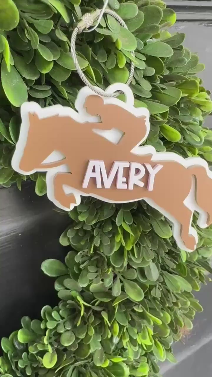 Horse Jumper Bag Tag for Kids Custom Name Horse Riding Keychain Personalized Equestrian Team Gift Equestrian Coach Gift Stocking Stuffer