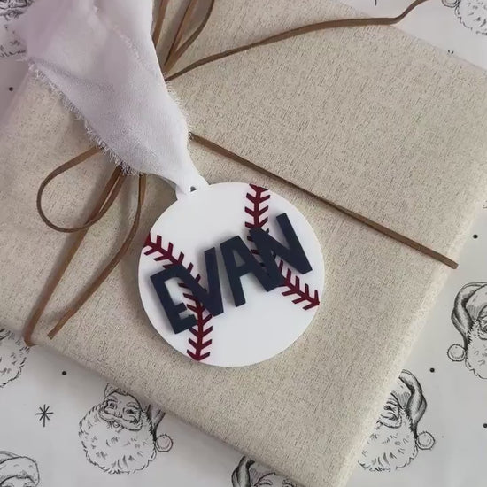 Baseball Ornament Personalized Christmas Ornament Custom Baseball Player Gift for Boy Acrylic Sports Ornament Baseball Mom Gift for Coach