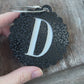 Black Leopard Print Monogram Scalloped Bag Tag