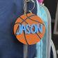 Basketball Bag Tag Personalized Name Custom Basketball Player Gift for Sports Team Birthday Acrylic Keychain Luggage Tag Stocking Stuffer