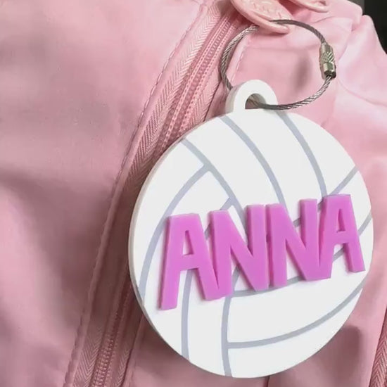 Volleyball Bag Tag | Personalized Bag Tag | Volleyball Keychain | Volleyball Gift | Gift for Boy | Gift for Girl | Stocking Stuffer