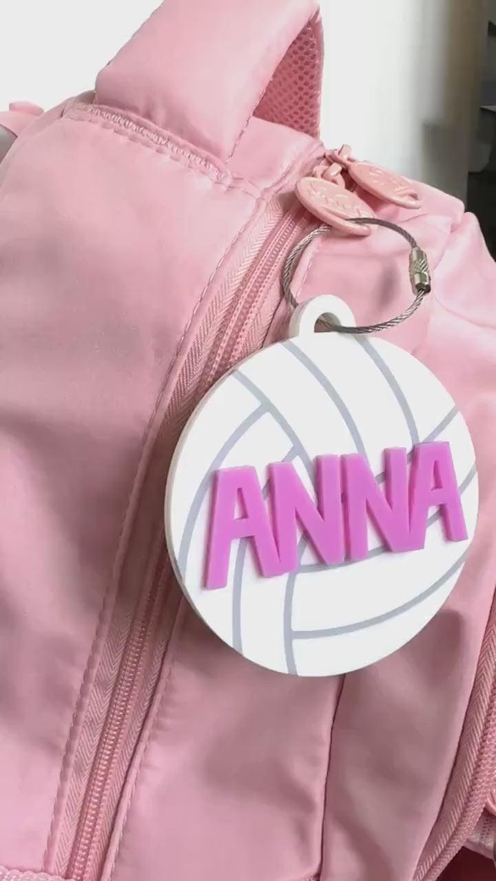 Volleyball Bag Tag | Personalized Bag Tag | Volleyball Keychain | Volleyball Gift | Gift for Boy | Gift for Girl | Stocking Stuffer
