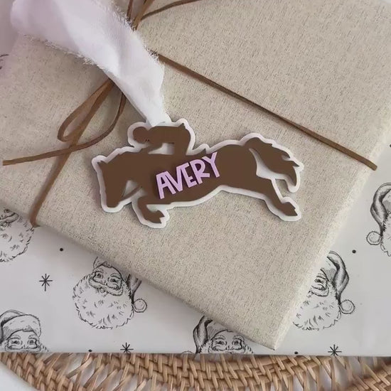 Horse Jumping Ornament Personalized Gift Horse Jumper Christmas Ornament Show Jumping Trainer Gift Equestrian Christmas Tree Ornament Custom