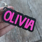 Black Leopard Print Layered Acrylic Name Bag Tag