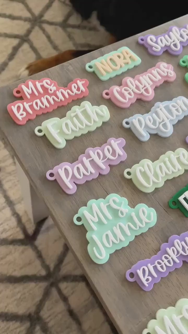Name Personalized Bag Tag Custom Keychain Gift Backpack Tag Gift for Boy Gift for Girl Bogg Bag Tag Stocking Stuffer