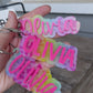 Rainbow Cheetah Layered Acrylic Keychain