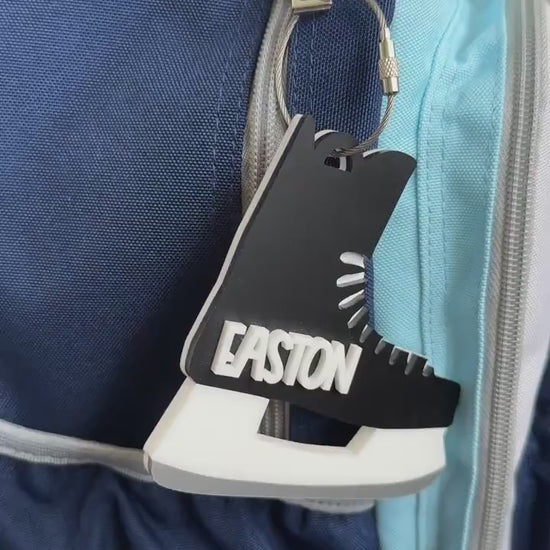 Hockey Bag Tag Personalized Gift for Kids Sports Backpack Luggage Tag Custom Name Keychain Sports Gift for Hockey Player Team Backpack Charm