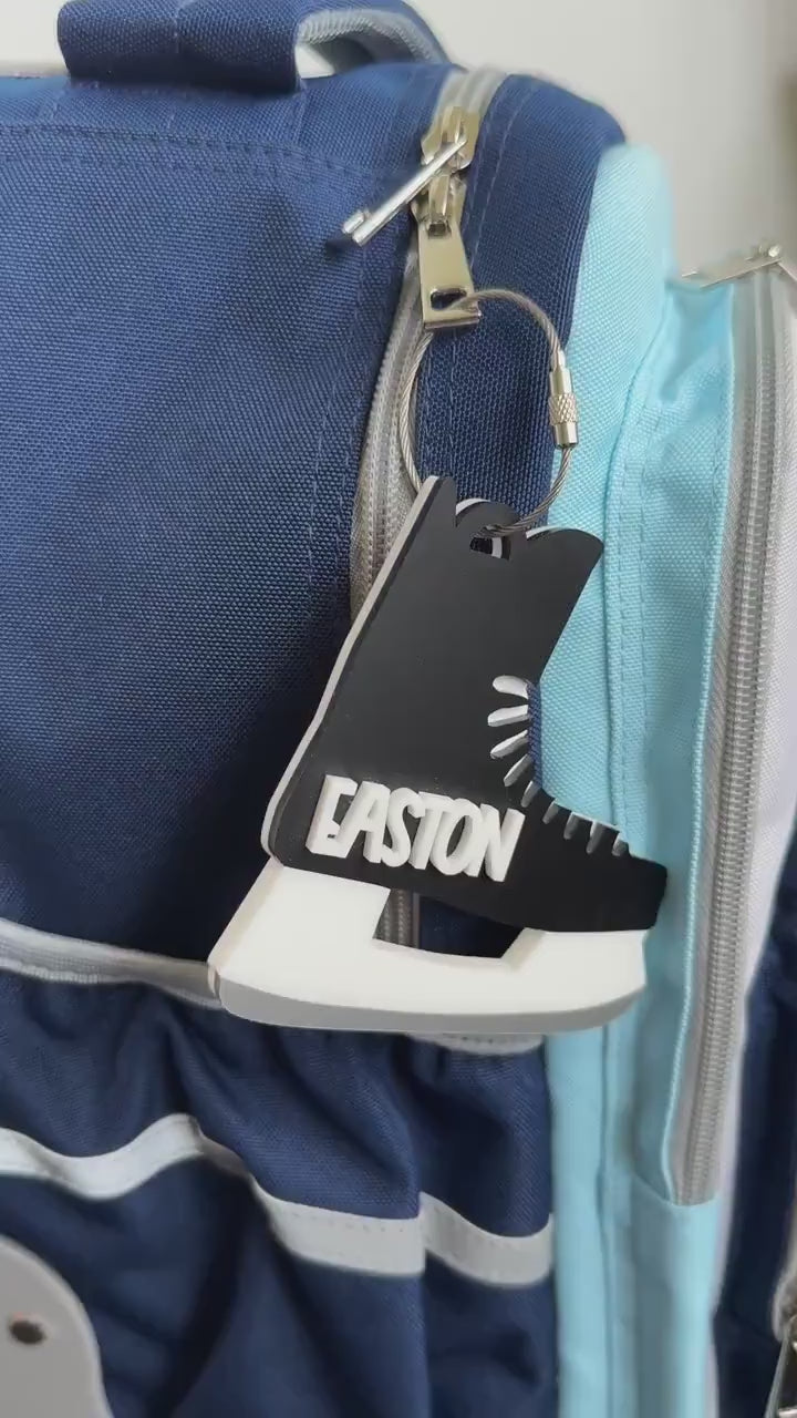 Hockey Bag Tag Personalized Gift for Kids Sports Backpack Luggage Tag Custom Name Keychain Sports Gift for Hockey Player Team Backpack Charm