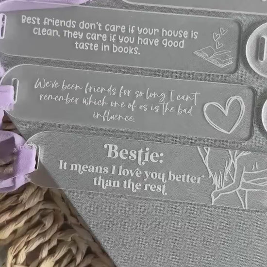 Friendship Acrylic Bookmark with Sweet Quote Sweet Book Gift Teacher Gift Just Because Reader Gift Cute Gift for Reader Gift for Book Lover