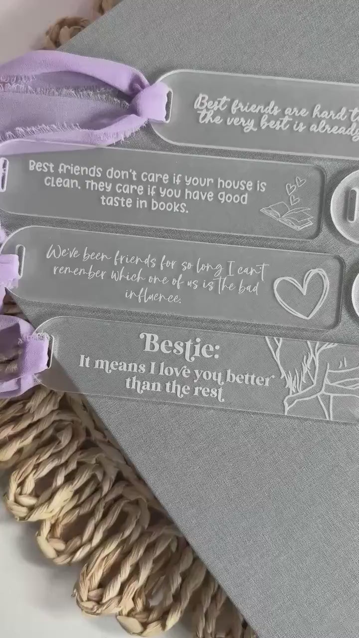 Friendship Acrylic Bookmark with Sweet Quote Sweet Book Gift Teacher Gift Just Because Reader Gift Cute Gift for Reader Gift for Book Lover