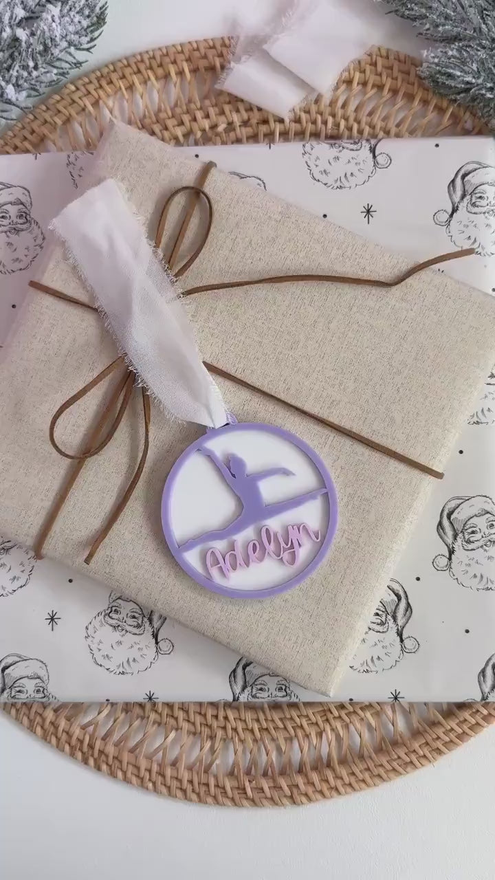 Gymnastics Ornament Personalized Gift for Gymnast Christmas Ornament Custom Acrylic Sports Ornament Gymnastics Team Gift Stocking Stuffer