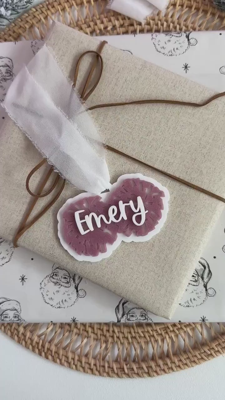Poms Ornament Personalized Gift Christmas Acrylic Cheerleading Keepsake Pom Dancer Custom Cheer Team Megaphone Name Decoration Mom Stocking