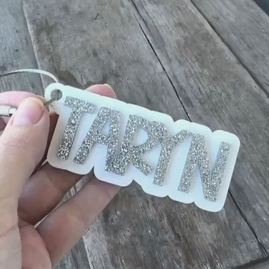 Personalized Acrylic Keychain Custom Name Gift for Kids Backpack Tag Monogram Bag Charm Identification Stocking Stuffer Birthday Present