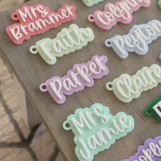 Name Keychain Personalized Acrylic Bag Tag Custom Backpack Personalized Gift Keychain Stocking Stuffer Gift for Boy Gift for Girl
