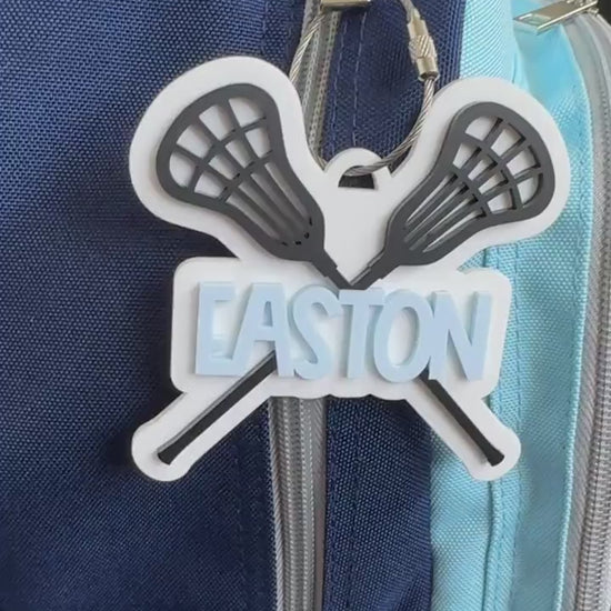 Lacrosse Bag Tag Personalized Gift Lacrosse Player Sports Backpack Identification Keychain Custom Name Acrylic Luggage Label Equipment