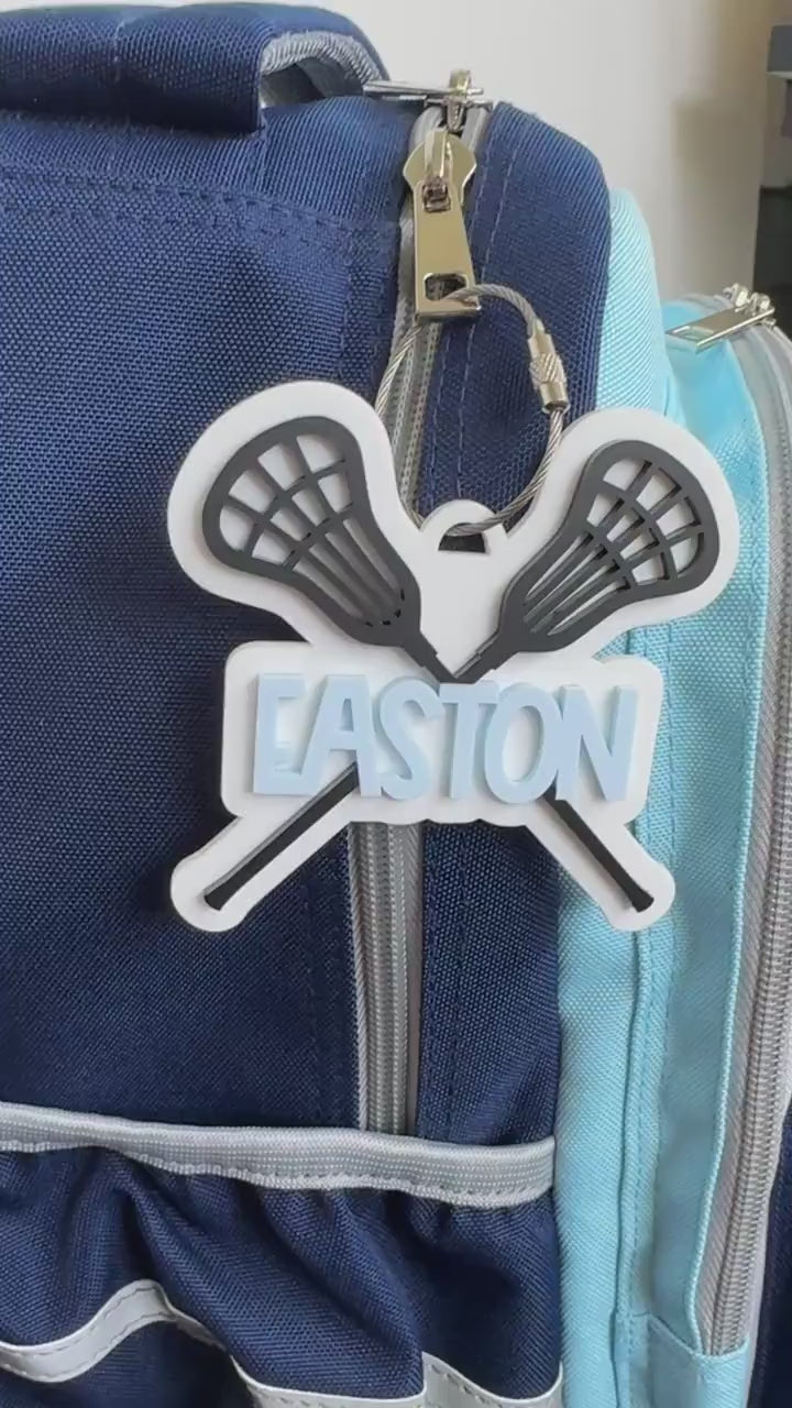 Lacrosse Bag Tag Personalized Gift Lacrosse Player Sports Backpack Identification Keychain Custom Name Acrylic Luggage Label Equipment