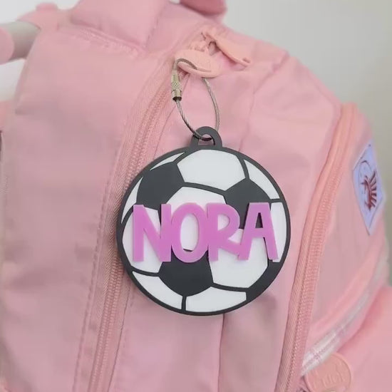 Soccer Bag Tag Personalized  Soccer Player Gift Boy Girl Custom Birthday Present Soccer Team Sports Acrylic Backpack Charm Monogram Luggage