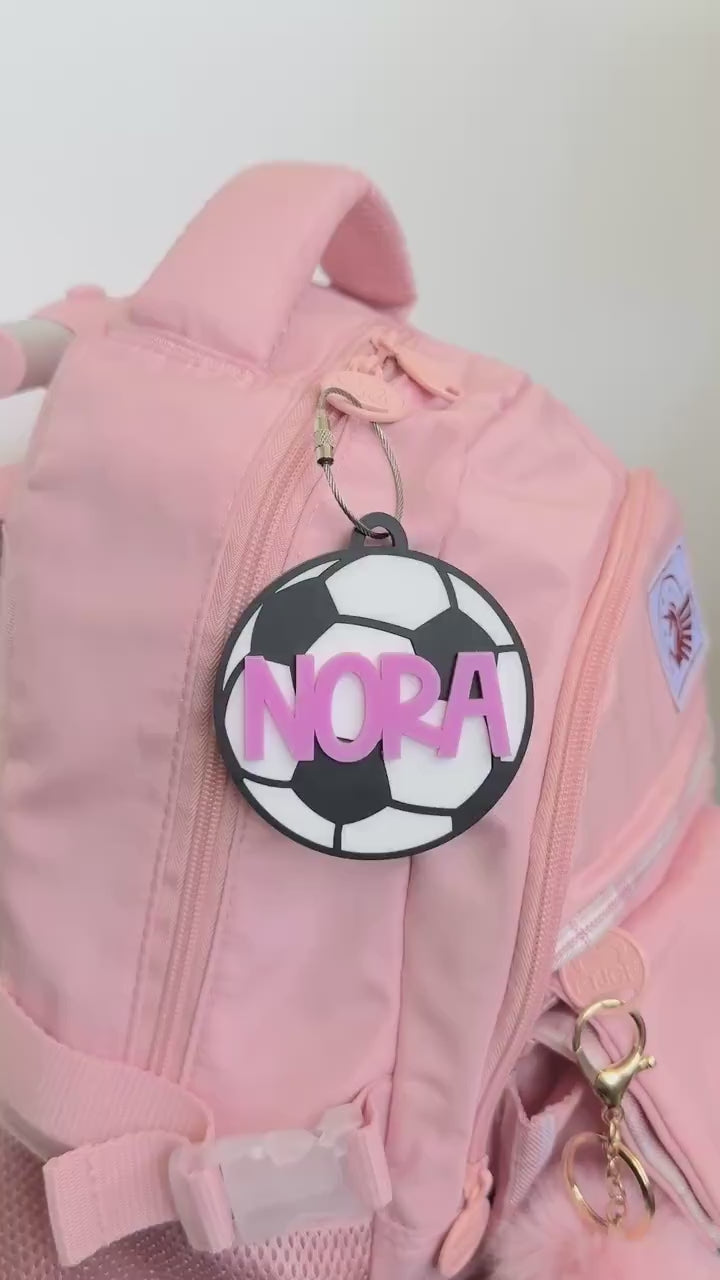 Soccer Bag Tag Personalized  Soccer Player Gift Boy Girl Custom Birthday Present Soccer Team Sports Acrylic Backpack Charm Monogram Luggage