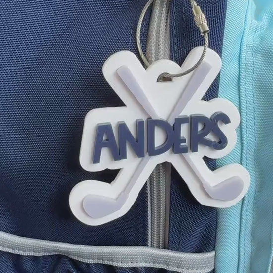 Golf Bag Tag Personalized Acrylic Name Keychain Golf Bag Sports Custom Golfer Gift Boy Girl Keychain Golf Team Coach Backpack Luggage Tag