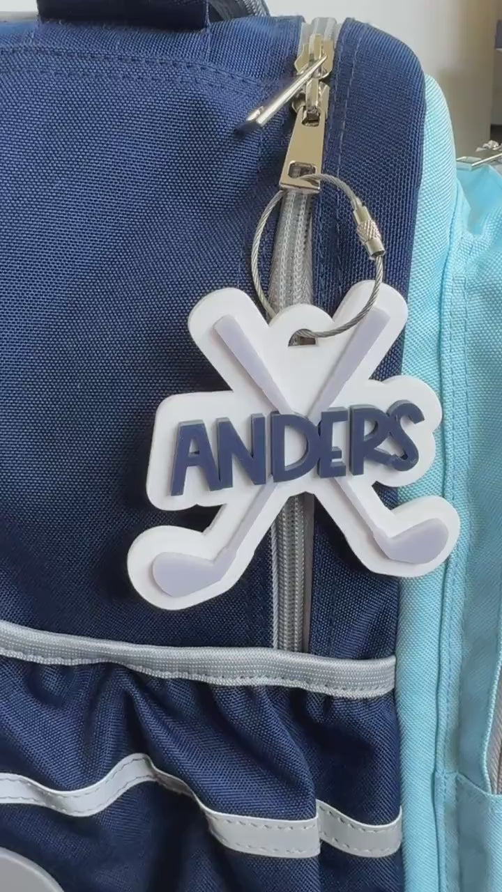 Golf Bag Tag Personalized Acrylic Name Keychain Golf Bag Sports Custom Golfer Gift Boy Girl Keychain Golf Team Coach Backpack Luggage Tag