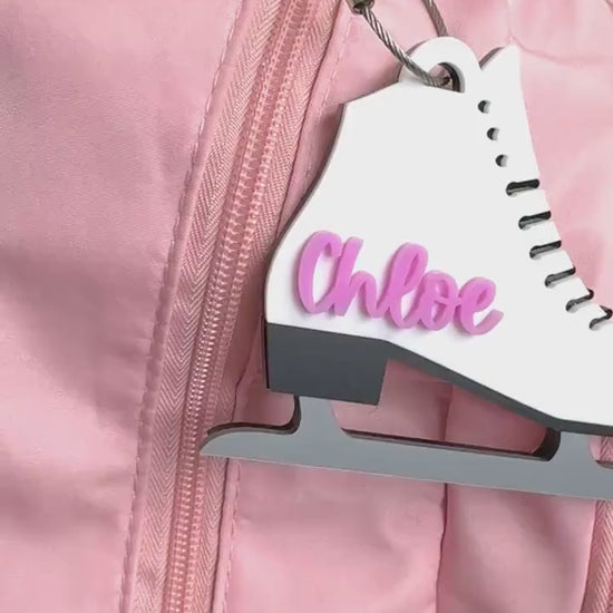 Figure Skating Keychain Skate Team Gift for Girl Stocking Stuffer Figure Skating Bag Tag Personalized Gift Luggage Bag Tag for Ice Skater
