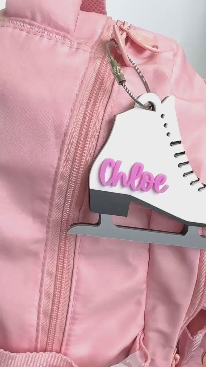 Figure Skating Keychain Skate Team Gift for Girl Stocking Stuffer Figure Skating Bag Tag Personalized Gift Luggage Bag Tag for Ice Skater