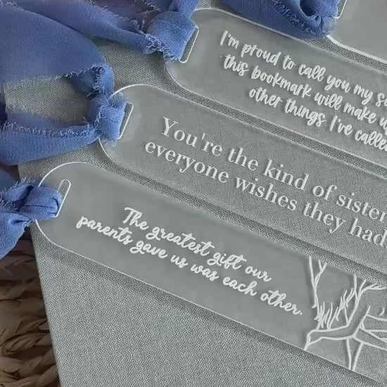 Sisters Acrylic Bookmark with Thoughful Quote Sweet Book Gift Sibling Gift Just Because Reader Gift Cute Gift for Reader Gift for Book Lover