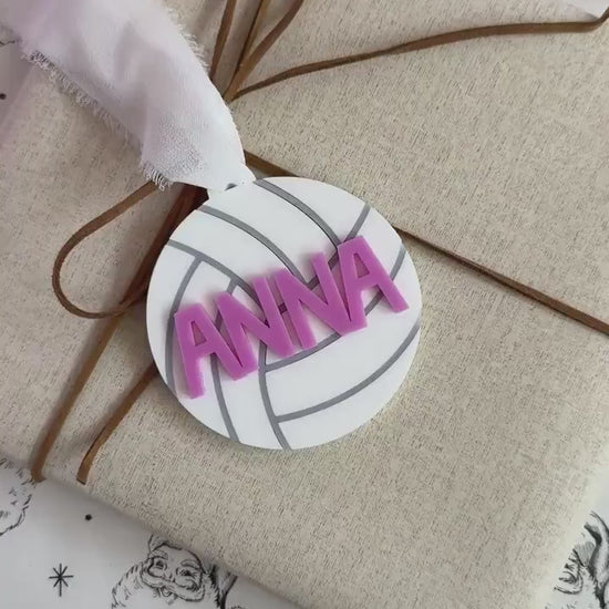 Volleyball Ornament Personalized Christmas Gift Volleyball Player Team Keepsake Coach Appreciation Present Custom Stocking Stuffer for Kids
