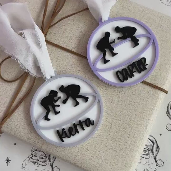 Wrestling Ornament for Wrestler Gift for Wrestling Coach Ornament Personalized Ornament for Kids Stocking Stuffer Ornament Gift for Mom