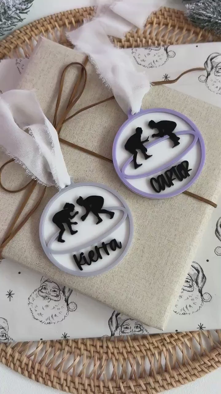 Wrestling Ornament for Wrestler Gift for Wrestling Coach Ornament Personalized Ornament for Kids Stocking Stuffer Ornament Gift for Mom