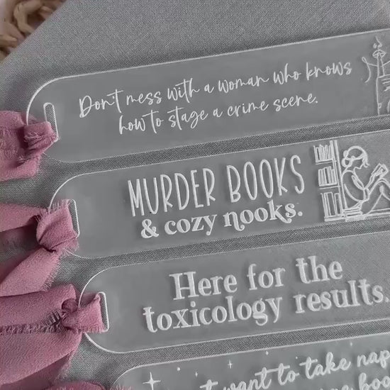 True Crime Acrylic Bookmark Psychological Thriller Bookmark True Crime Lover Gift Gift for Thriller Reader Reader Gift Gift for Book Lover