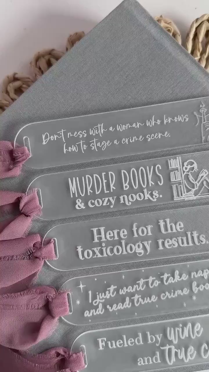 True Crime Acrylic Bookmark Psychological Thriller Bookmark True Crime Lover Gift Gift for Thriller Reader Reader Gift Gift for Book Lover