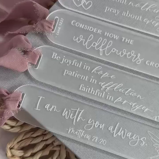 Bible Verse Acrylic Bookmark with Biblical Quote Religious Book Gift Church Gift Thoughtful Gift Kind Gift for Reader Gift for Book Lover