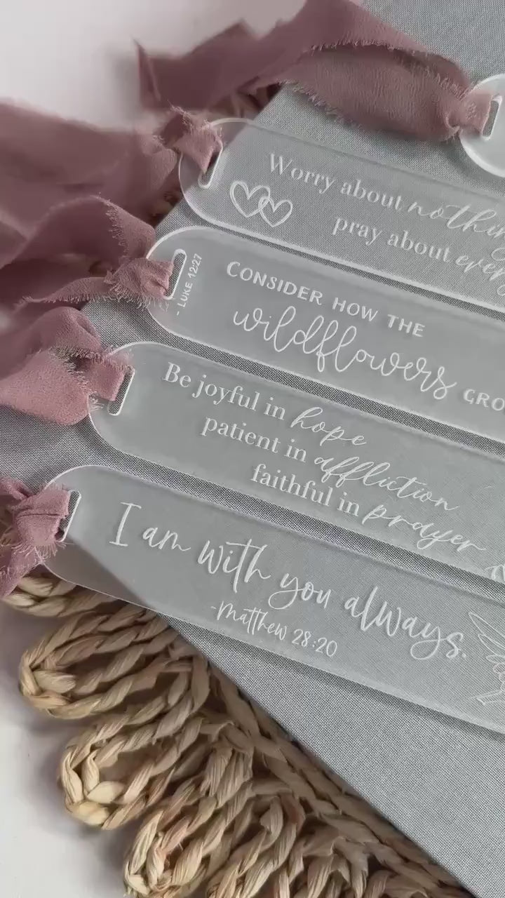 Bible Verse Acrylic Bookmark with Biblical Quote Religious Book Gift Church Gift Thoughtful Gift Kind Gift for Reader Gift for Book Lover