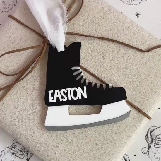 Hockey Skate Ornament for Kids Custom Name Hockey Christmas Ornament Personalized Hockey Team Gift Hockey Coach Gift Hockey Stocking Stuffer