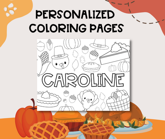 Personalized Thanksgiving Coloring Page