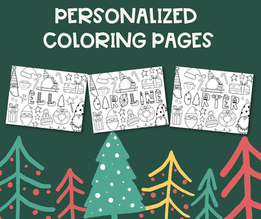 Personalized Christmas Coloring Page